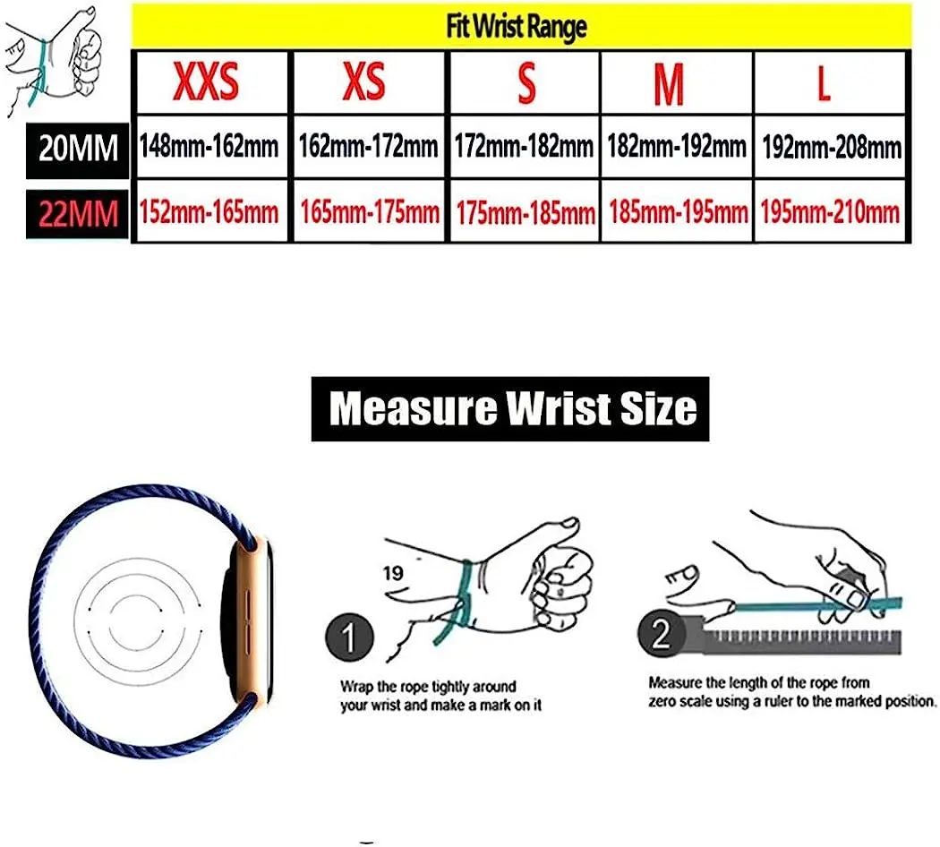 20mm 22mm Nylon Band For Samsung Galaxy Watch 6 3 4 5 Pro Active S3 Braided Solo Loop Bracelet Amazfit Bip/GTS/GTR Huawei Watch