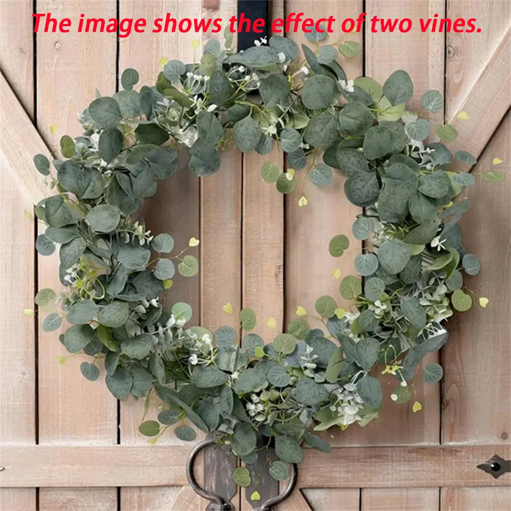 1.8M Artificial Eucalyptus Garland Green Leaves Vine Faux Greenery Spring Wedding Home Party Decor
