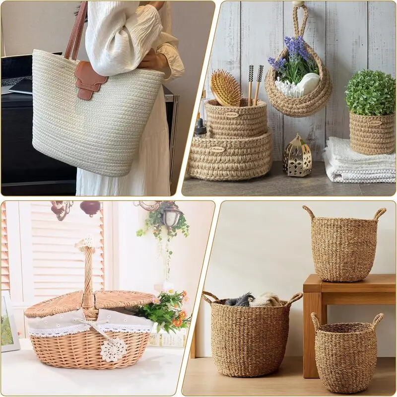 Pack of 6 Wooden Crochet Basket Bases – Wood Bag Bottoms for DIY Basket Weaving and Craft Projects