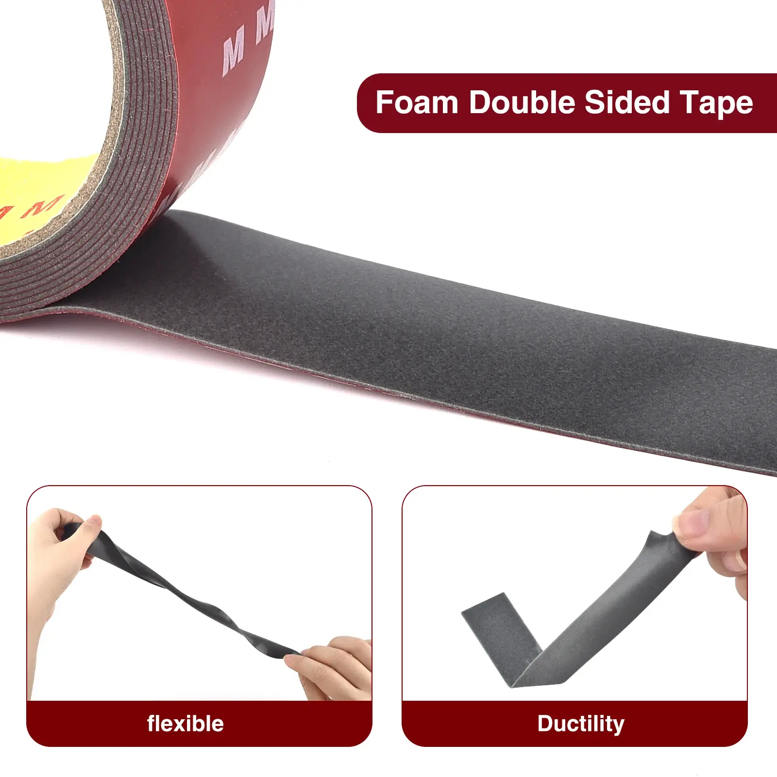 6-50mm Double Sided Tape - Acrylic Super Strong Waterproof Heat Resistant - No Trace Wall Mounting Home/Car/Rain Visors