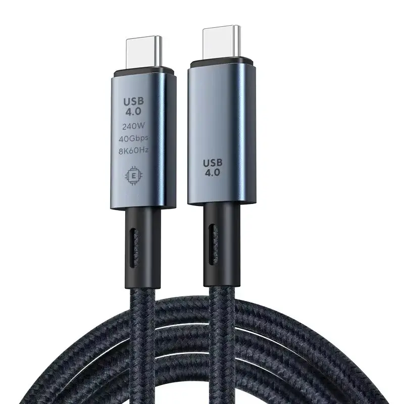 240W USB4 Type-C to USB-C Cable Pd 8K 60hz 40G Type-C Cord for Macbook Pro Thunderbolt3 4ipad Samsung Google Pixel Xiaomi Huawei