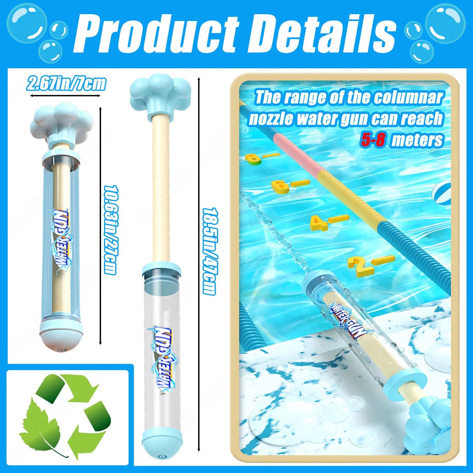 8-60Pcs Firework Water Guns for Kid Adult Pull-Back Pull-Out Water Gun Beach Water Game Toy Swimming Pool Party Favors for Guest