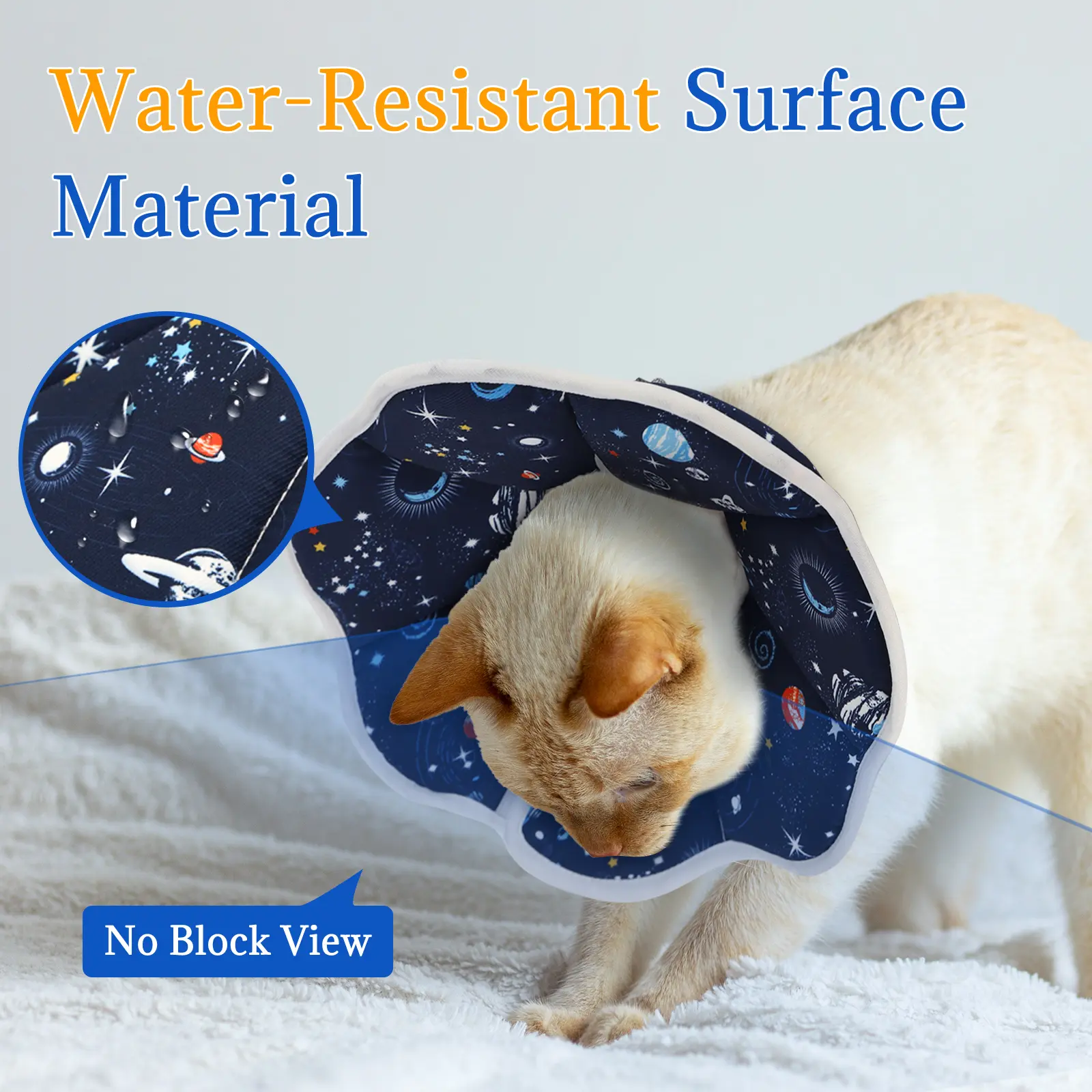 A new Elizabethan collar, stylish and high-value cartoon printed pet protective cover, dog protective cover, cat anti-licking st