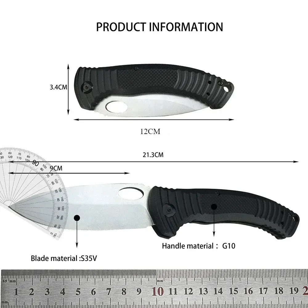 BM  737 Tacticals Folding Knife S35V Stainless Steel S35V Blade Green/black Handle Outdoor Self Defense Hunting Pocket Knives
