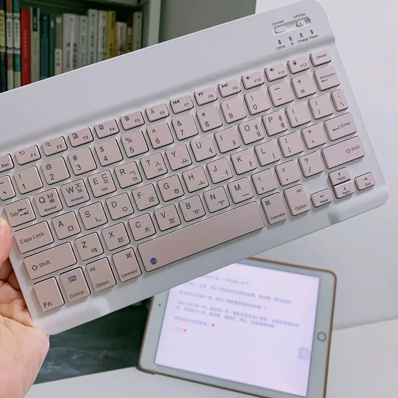 Korean language Ultra-Slim Bluetooth Keyboard Portable Mini Wireless Rechargeable for Apple iPad iPhone Korean
