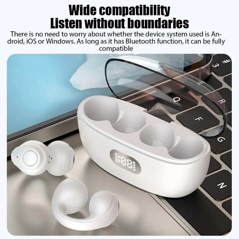 JS352 TWS Bluetooth 5.3 Headset Wireless Earphone With Mic Touch Control True Bone Conduction Bluetooth Headphone Earbuds