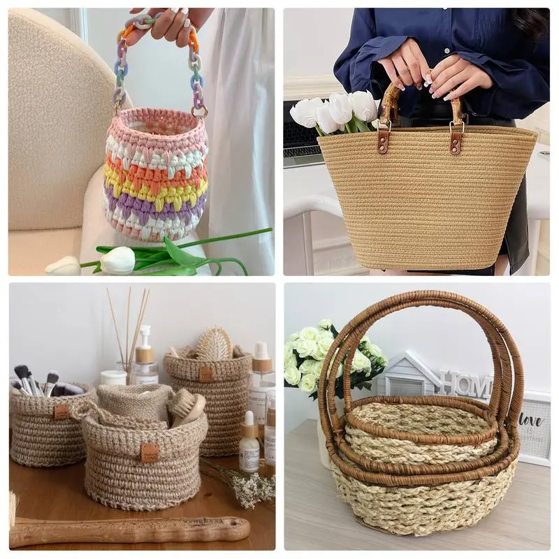 5 PCS Wooden Crochet Basket Bases – DIY Weaving Kit for Home Decor & Craft Projects