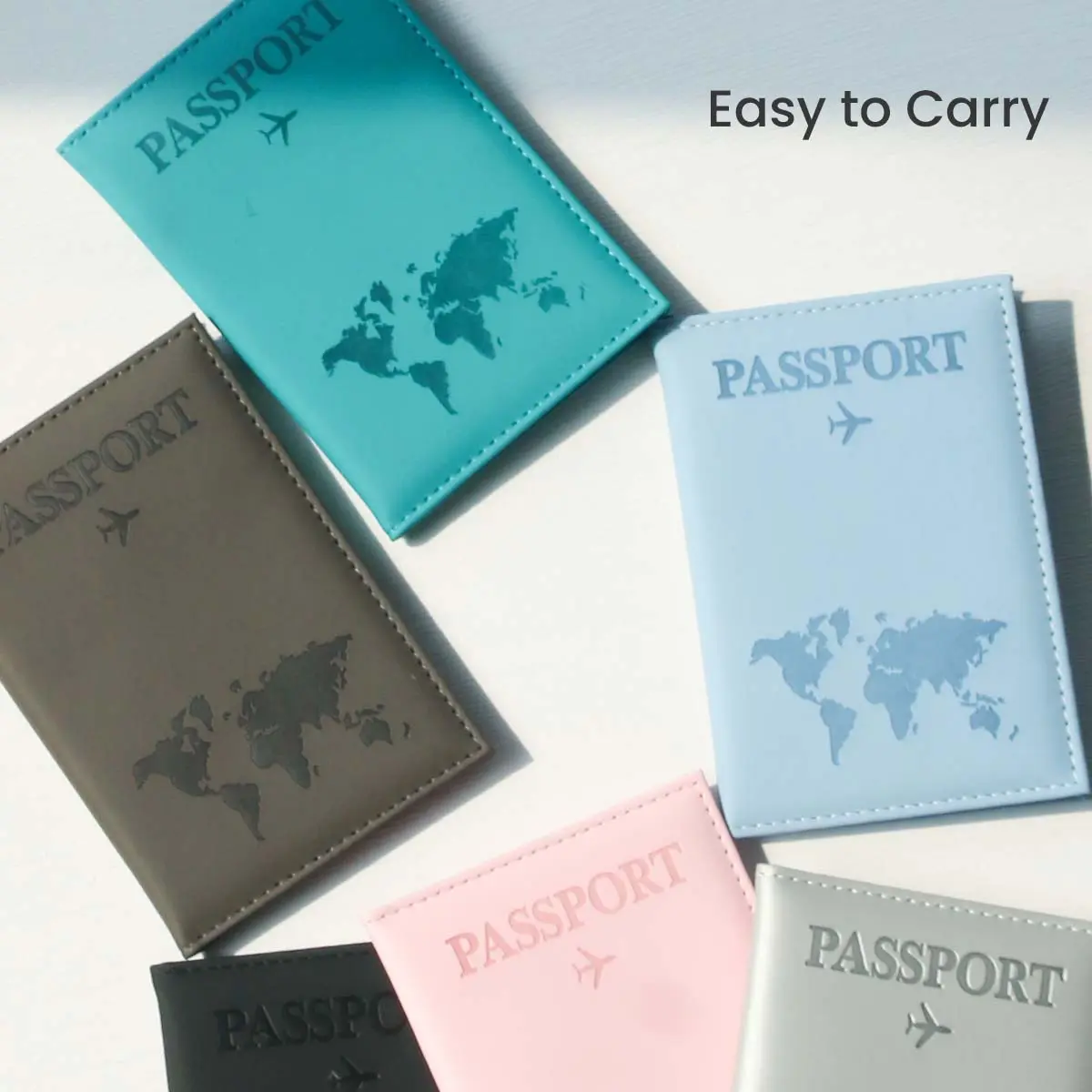 Passport Holder Map PU Passport Cover Travel Essential Cruise Must Have Passport Holders Slim and Portable for Travel
