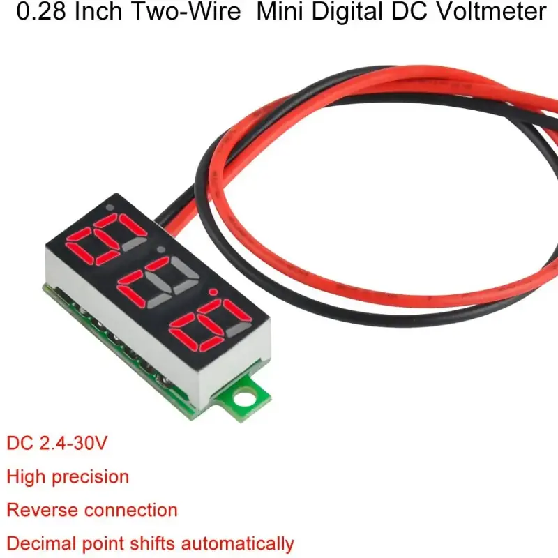 High-Precision 0.28" Digital Voltmeter – Waterproof Design for Automotive and Solar Applications