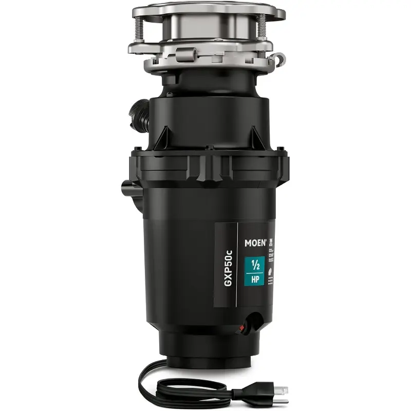 Moen Prep Series PRO 1/2 HP Continuous Feed Compact Garbage Disposal, Power Cord Included, GXP50C