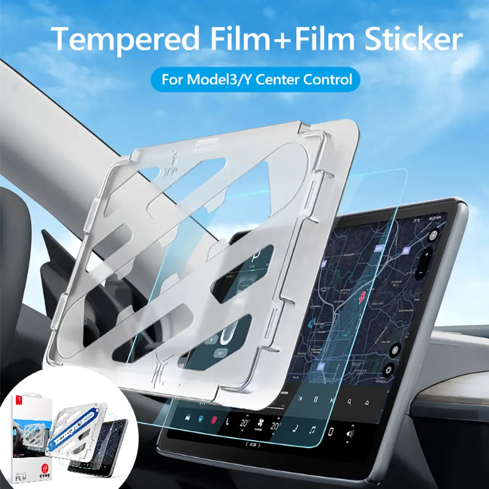 For 13 Inch Screen Car Central Control Film Tempered Glass Screen Protector Anti-Blue Light Film Hd Film Fit For Tesla Model 3 Y