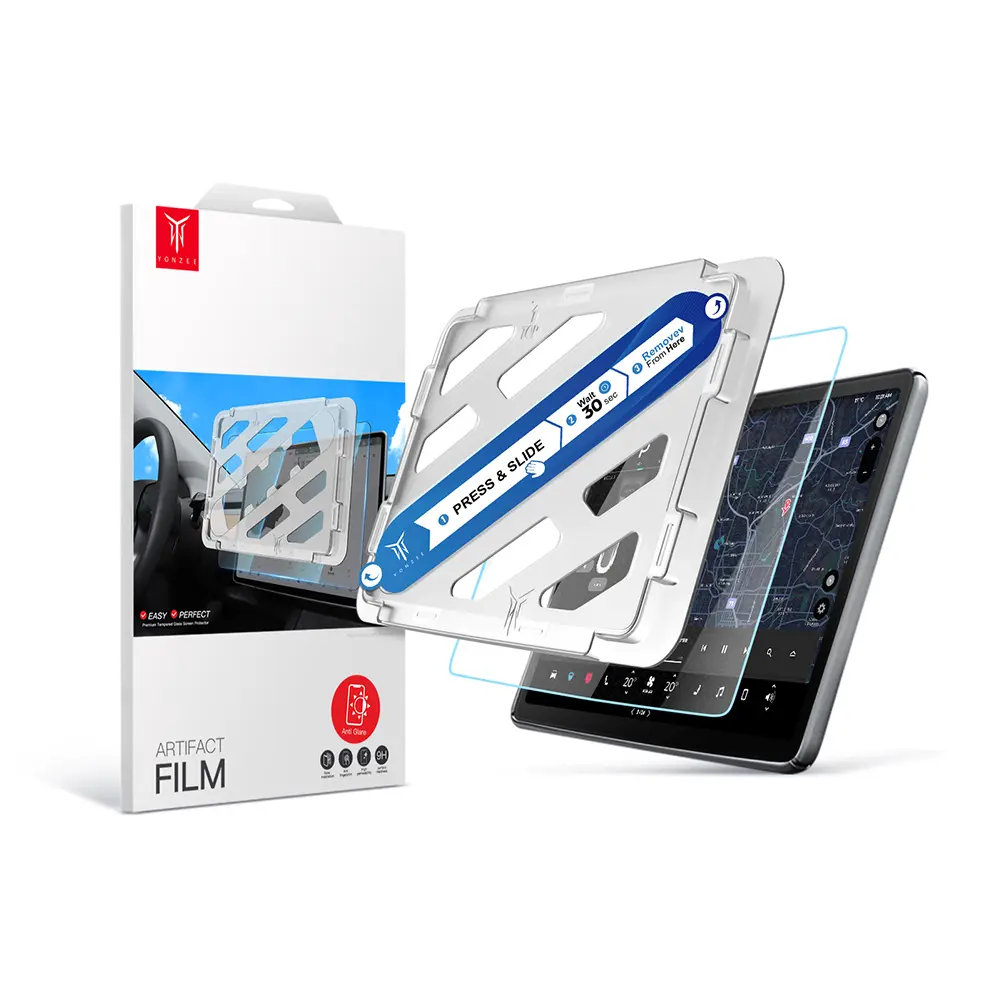 For 13 Inch Screen Car Central Control Film Tempered Glass Screen Protector Anti-Blue Light Film Hd Film Fit For Tesla Model 3 Y