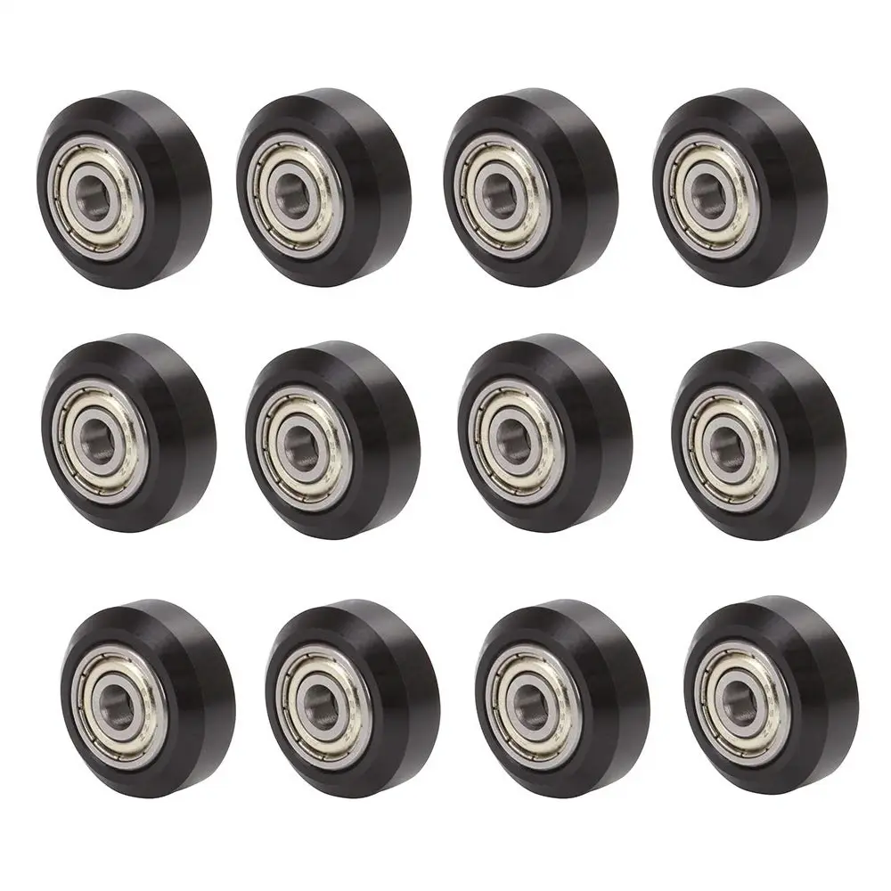 12 PCS POM Pulley V-slot Linear Rail Ball Bearing 3D Printer Parts CNC Clear Polycarbonate V Wheel Plastic Wheel