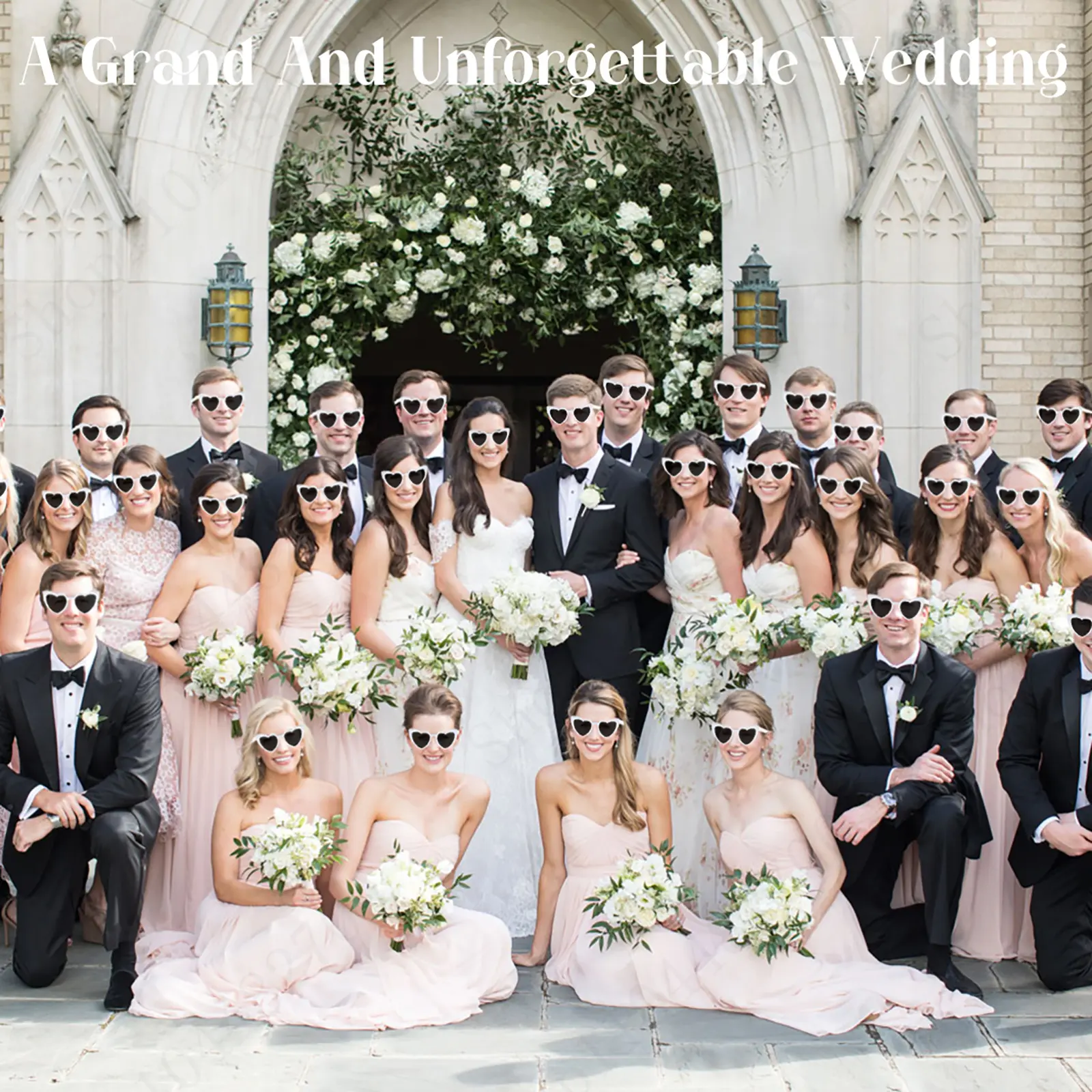 12-120Pcs Wedding Heart Shaped Sunglasses Bulk Bachelor Party Sunglasses Party Favor for Guest Bride Bridesmaids Groomsmen Gifts