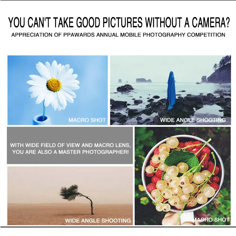 3in1 Fisheye Wide Angle Micro Camera Lens for iPhone Xiaomi Redmi 3IN1 Zoom Fish Eye Len on Smartphone Lenses with Phone Clip