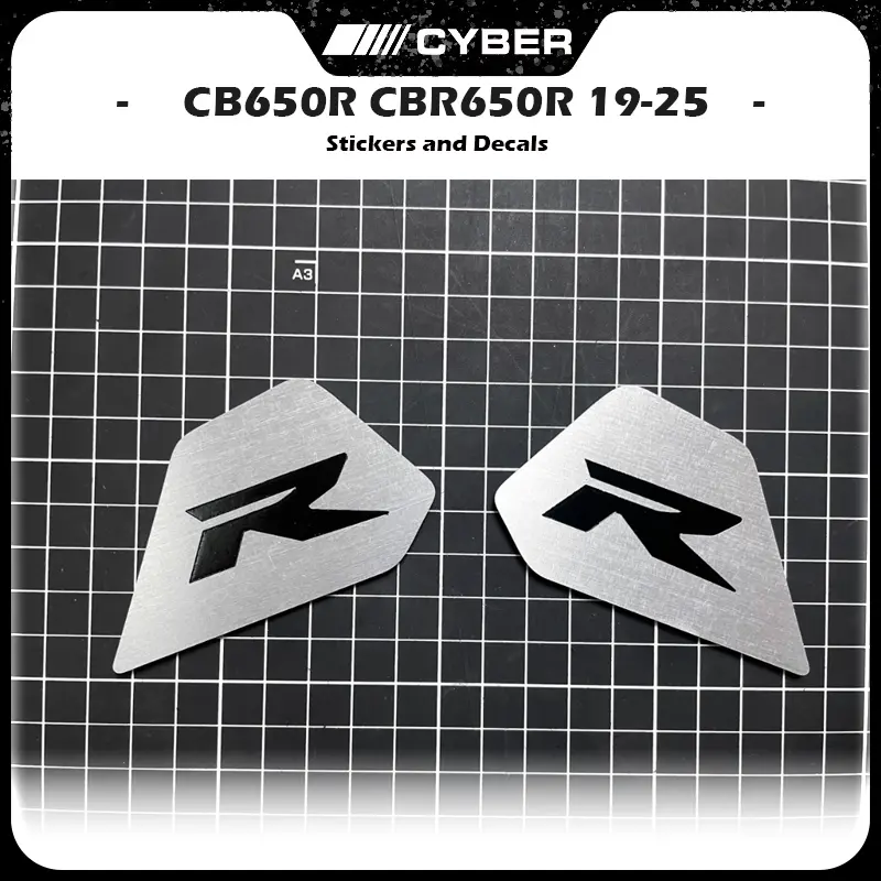 For Honda CB650R  CBR650R (2019-2025) - Complete Set of Stainless Steel Frame Side Cover Trim Covers and R Type R Emblem Sticker