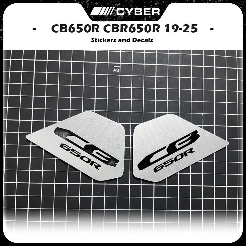 For Honda CB650R  CBR650R (2019-2025) - Complete Set of Stainless Steel Frame Side Cover Trim Covers and R Type R Emblem Sticker