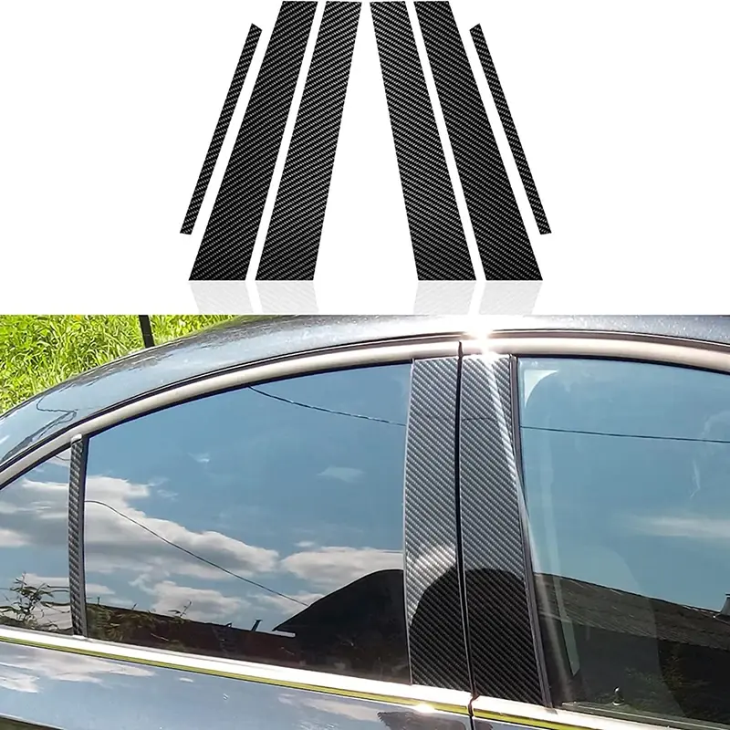 For BMW 3 Series F30 Sedan 2012-2017 2018 Car Pillar Posts Window Trim Cover BC Column Stickers Carbon Fiber Look Decoration