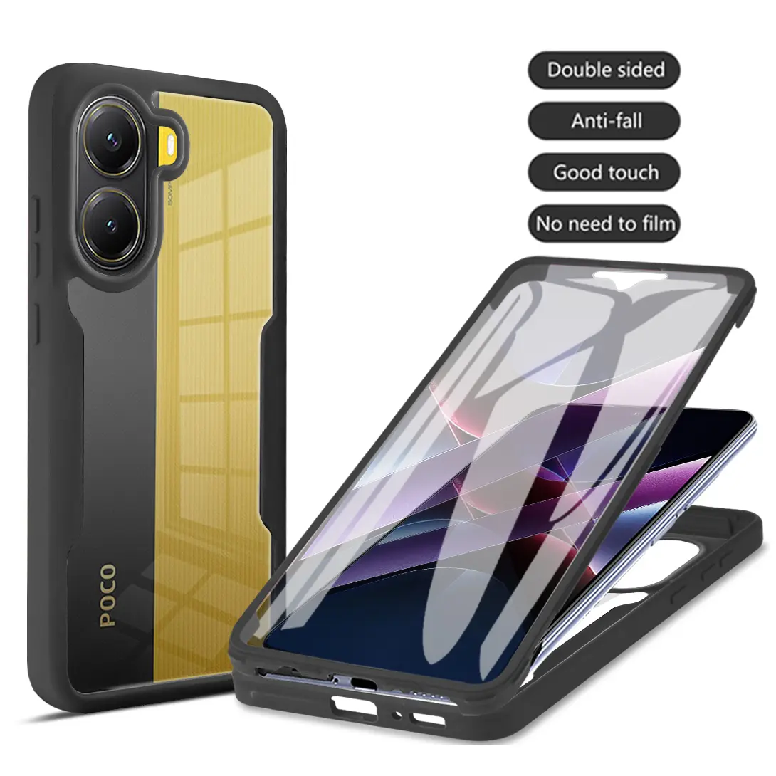 For XIAOMI POCO X7 Pro 360 Phone Case Full Coverage Protection Screen Protector Camera Lens Bumper Shell Funda