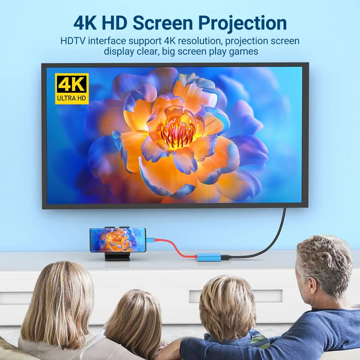 Game Dock 4K HDMI USB 3.0 Hub Adapter USB C Splitter TV Portable Docking Station for Laptops PC iPad MacBook Air Pro