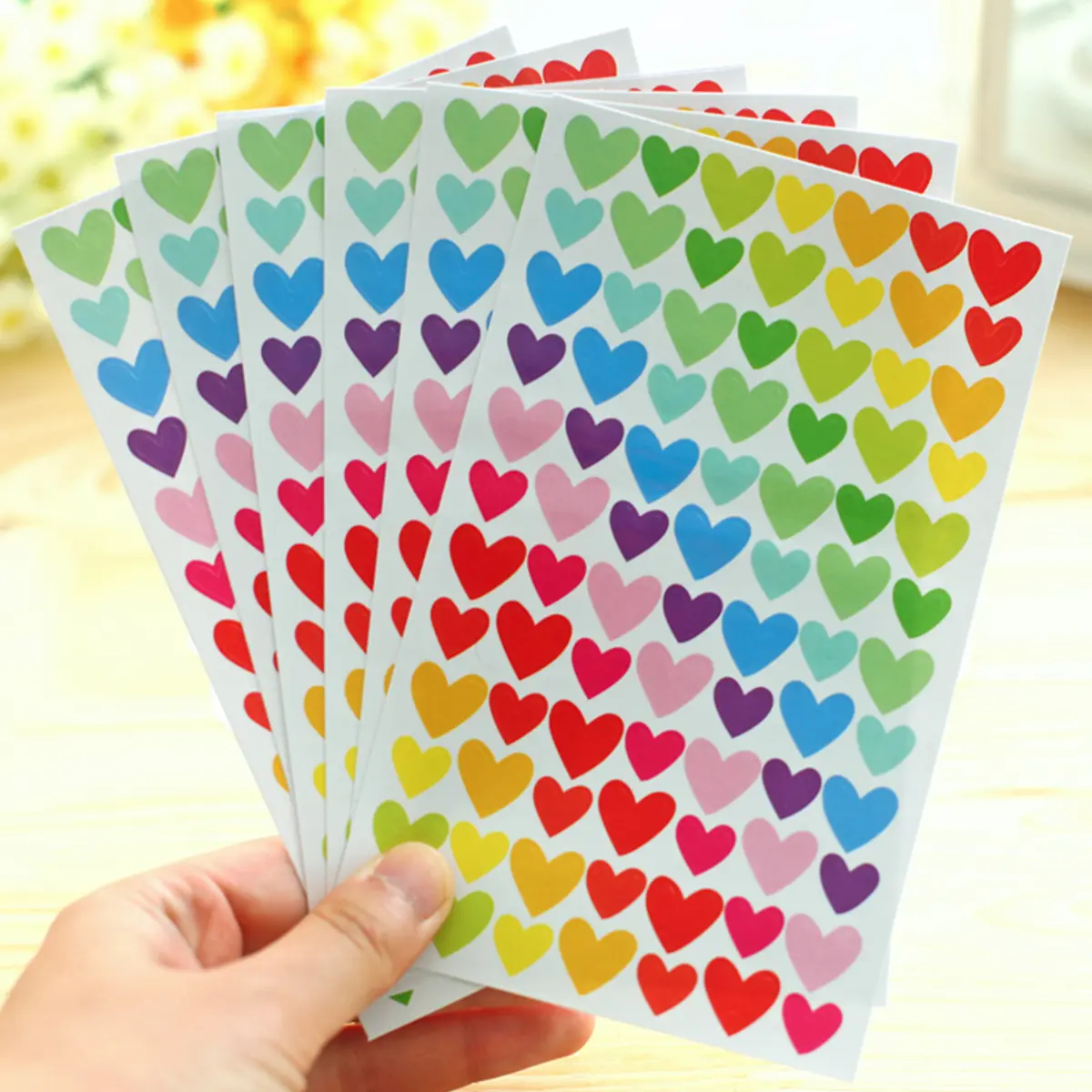 10pcs Colorful love Adhesive Stickers - Perfect for Scrapbooking, DIY Arts, and Crafts and Fun Shapes for Creative Projects