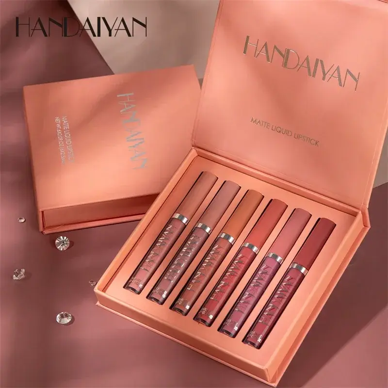 6pcs/1pcs Waterproof Lipgloss Makeup Lightweight Matte Lip Cosmetics Long Lasting Velvet Lipstick Moisturizing Sexy Lips Makeup