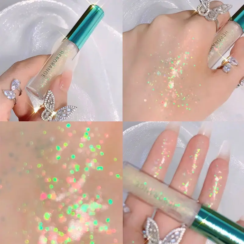 4pcs/1pcs Liquid Eyeshadow Pearlescent Glitter Long Lasting Waterproof Liquid Eyeshadow Quick-drying Glitter Shimmer Eye Makeup