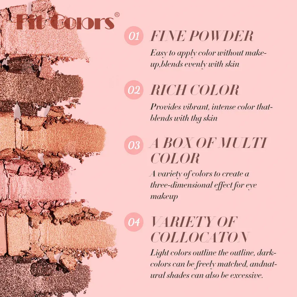 2-in-1 Eyeshadow Palette Multifunctional Matte & Pearlescent Shades Highlight Contour Blush - Neutral Shimmer Eyeshadow Palette