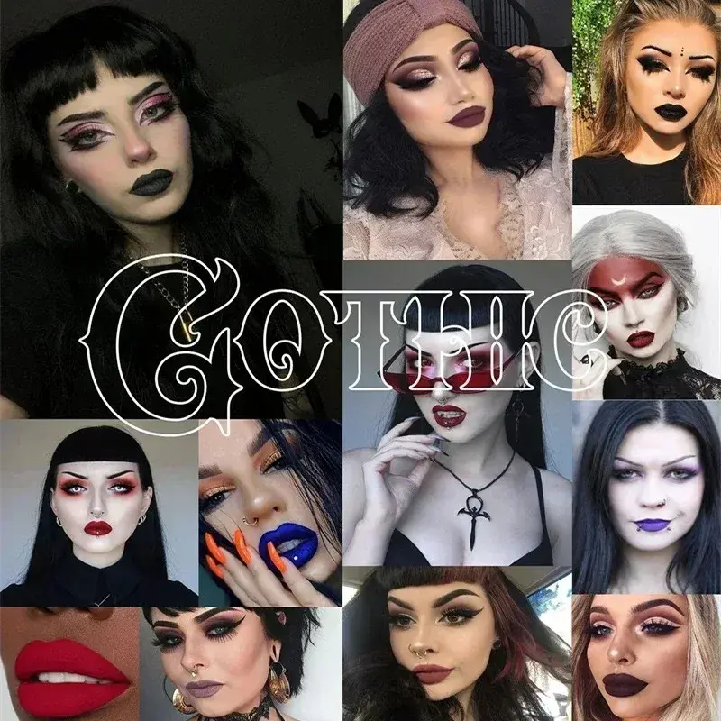 12 Color Halloween Dark Lip Gloss Matte Colorful Non Fade Liquid Lipstick Kit Waterproof Lasting Black Red Blue Velvet Lipsticks
