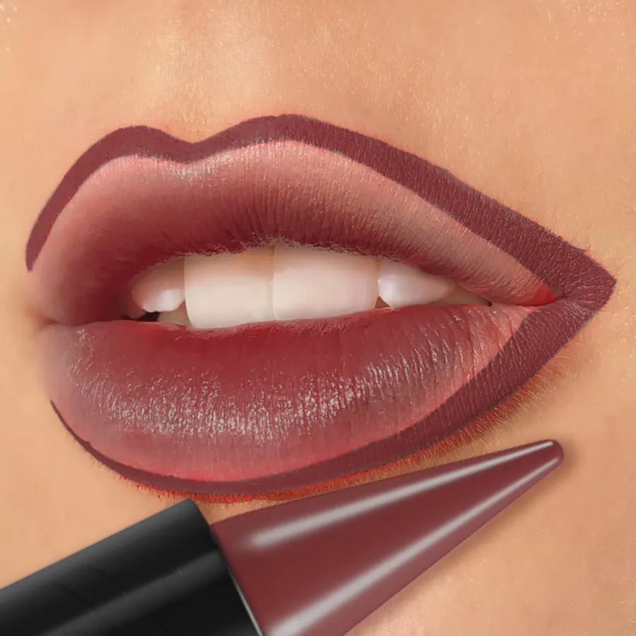 15 Colors Lipstick Waterproof Sexy Red Matte Contour Tint Lipstic Pen Long-lasting Lipliner Pen Non-stick Cup Lip Makeup for Wom