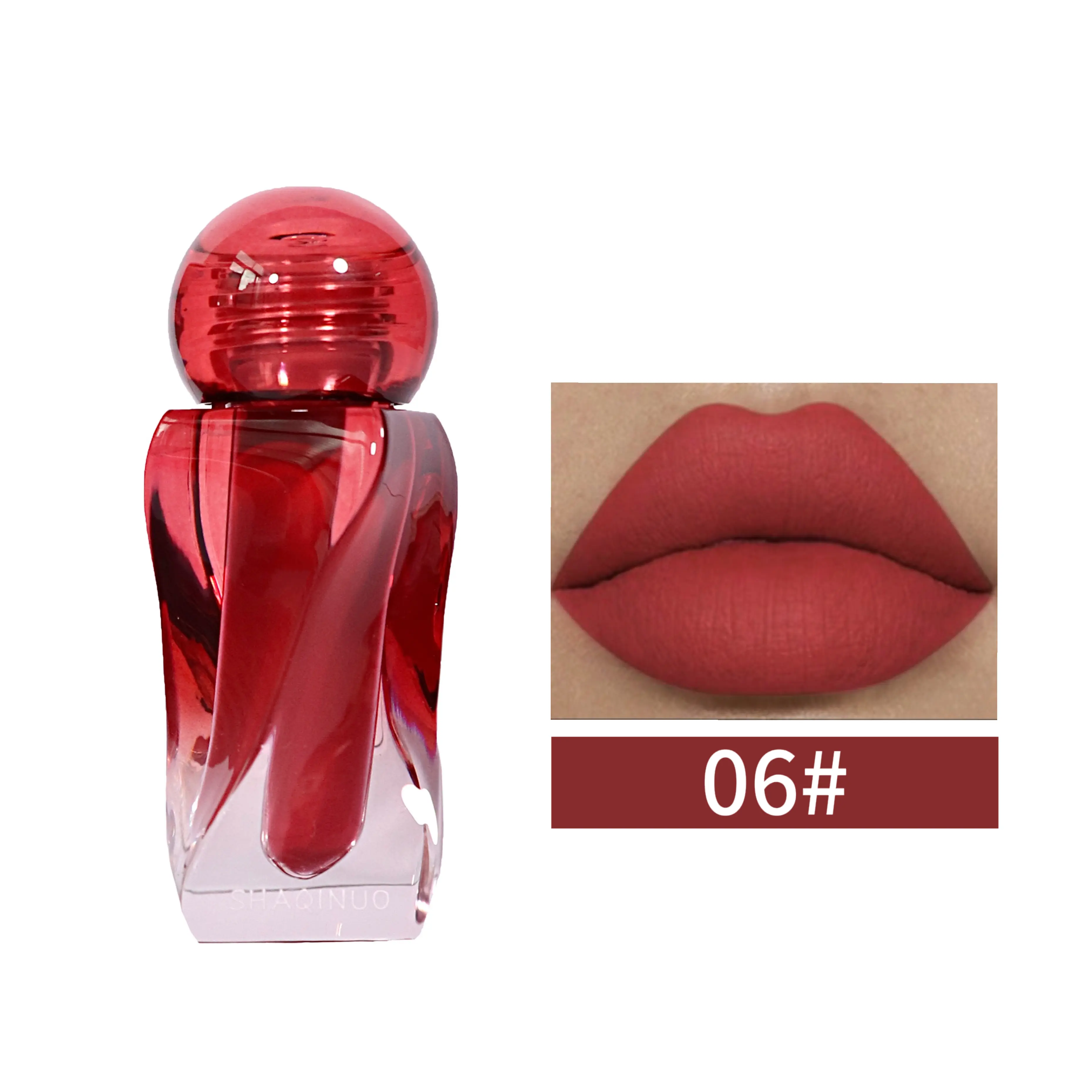 SHAQINUO 6 colors of soft yarn art lip clay matte soft matte velvet lip glaze doe flesh feeling waterproof non-stick lipstick