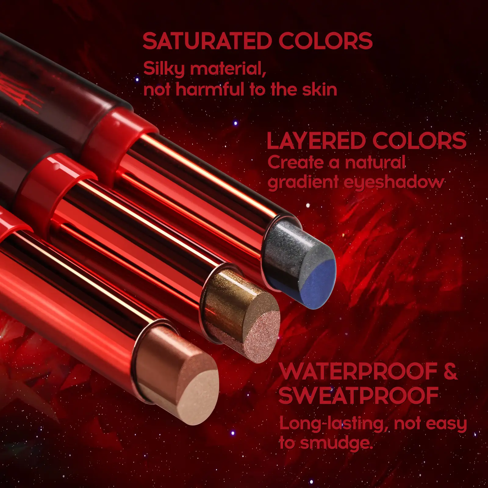 Glitter Metallic Matte Lipstick,2 In1 Two Tone Waterproof Eyeshadow,Sparkling High Pigment Longlasting Smudgeproof Non-Stick Cup