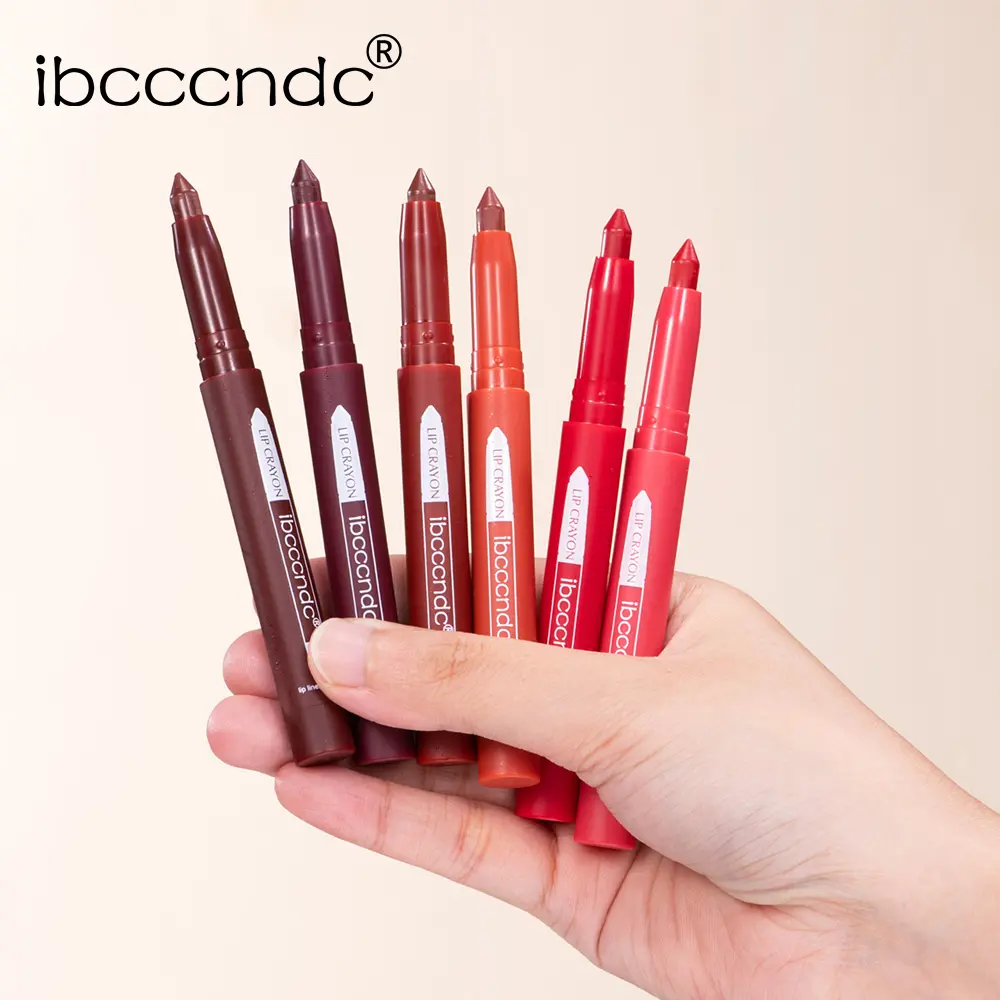 6color/Set Matte Mositurizing Lip Liner Built-In Sharpener Lipliner Pencil 2 In 1 Lip Liner And Lipstick Pen Waterproof