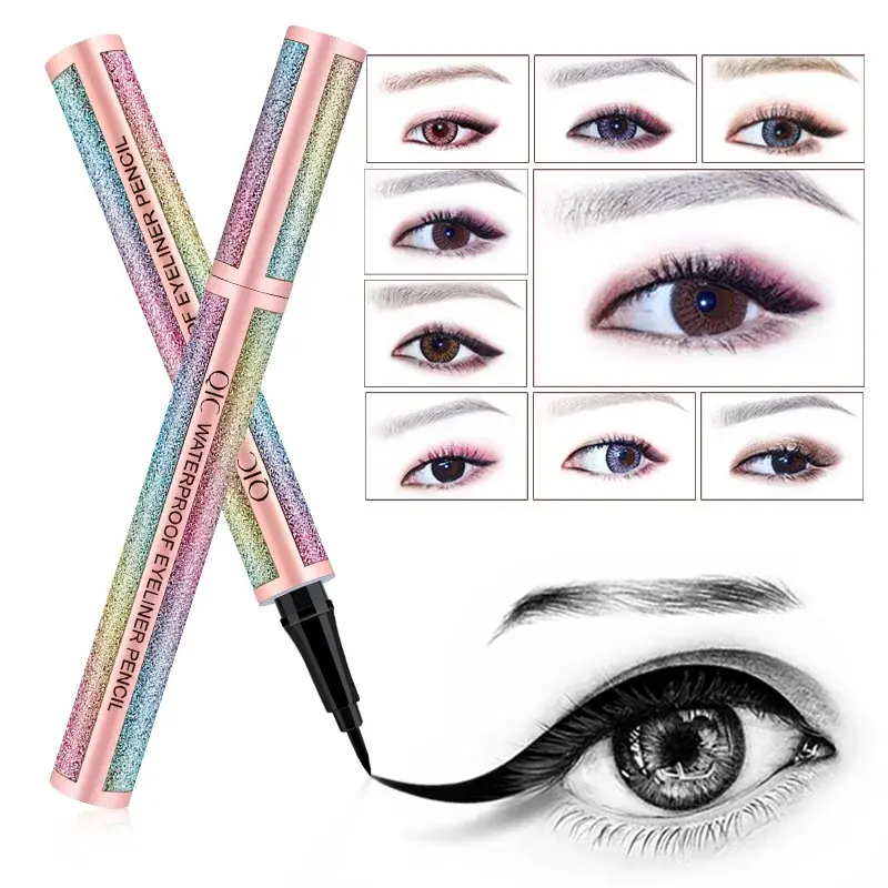 Waterproof Long-Lasting Black Eyeliner Pencil - Women's Cosmetic Eye Makeup Crayon Marker Pen for Smokey Eyes