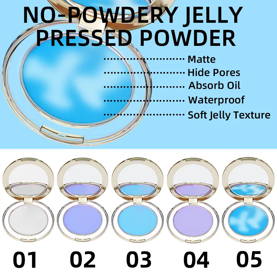 Matte Pressed Powder Waterproof Long Lasting Oil Control Full Coverage Face Powder Makeup with Puff Foundation Cosmetics Gifts