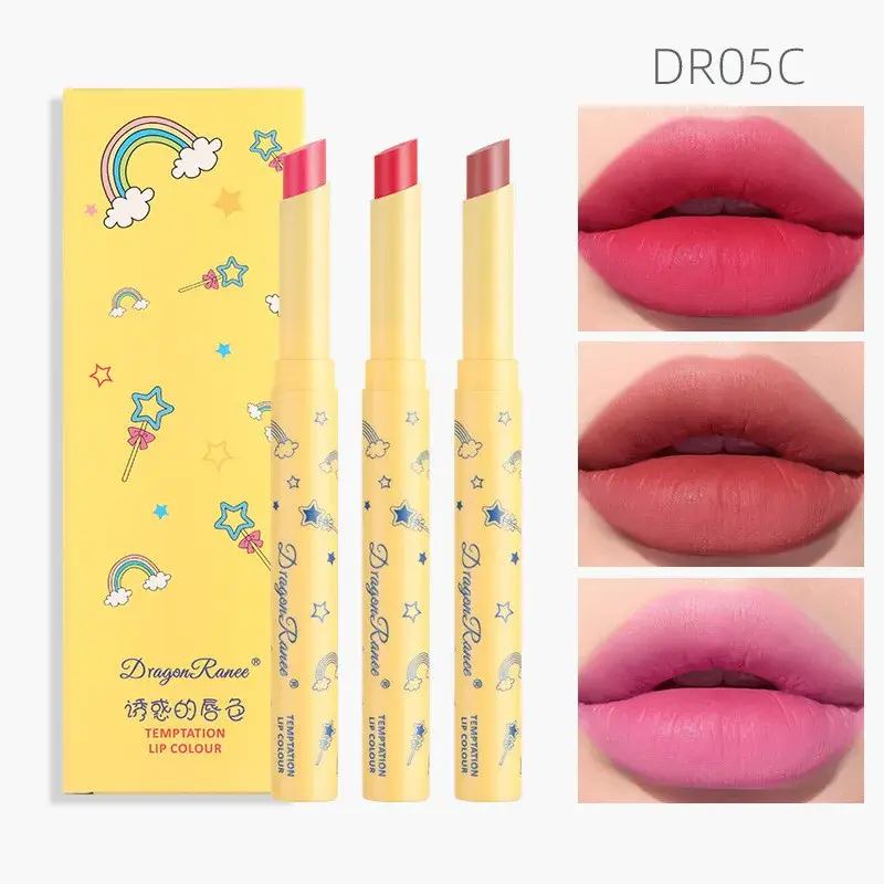 3pcs/set Velvet Matte Waterproof Lipsticks Set Long Lasting Sexy Red Pigment Lip Stick Tint Pen Portable Kit Makeup Cosmetic