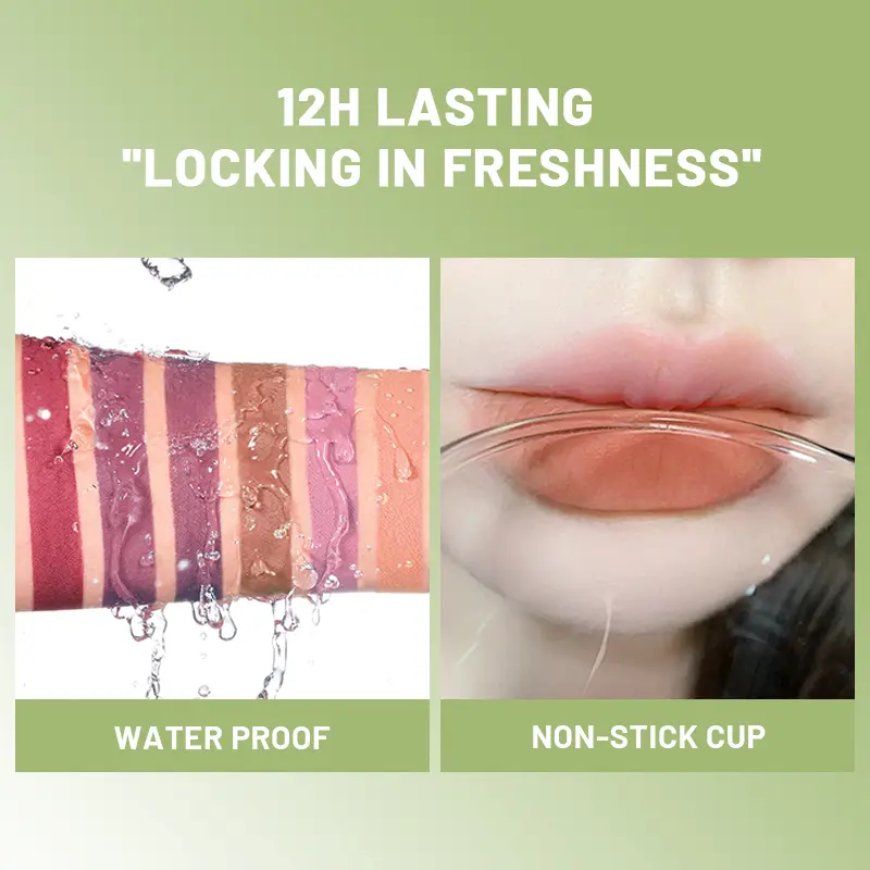 Pudaier 12 Colors Lip Mousse Set Velvet Matte Liquid Lipstick Waterproof Non Transfer Long Lasting Lip Makeup Kit for Women Gift