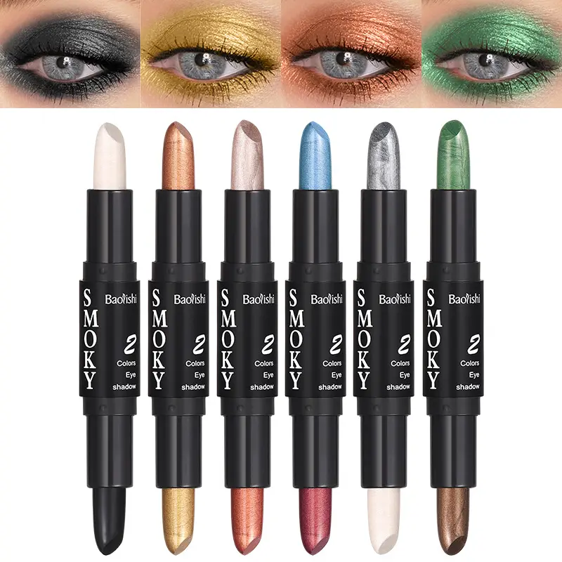 Two Color Overlapping Double Head Eye Shadow Pen Waterproof Durable And Easy To Apply Eye Makeup