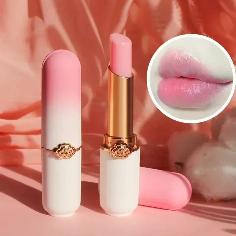 Temperature Changing Peach Flavor Lipstick Color Fruit Lipstick Moisturizing Waterproof Long-Lasting Lip Balm