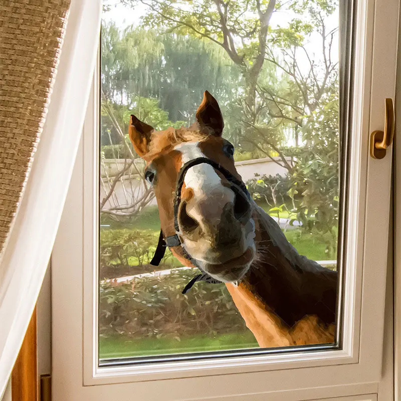 Horse Head Stickers Home Decoration Glass Stickers Decorative Wall Stickers Animal Glass Stickers Background Wall Decoration