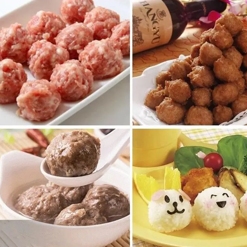 1 Set Of Meatball Maker Fish Ball Shrimp Ball Round Rice Ball Maker Stainless Steel Easy To Clean Kitchen Gadgets
