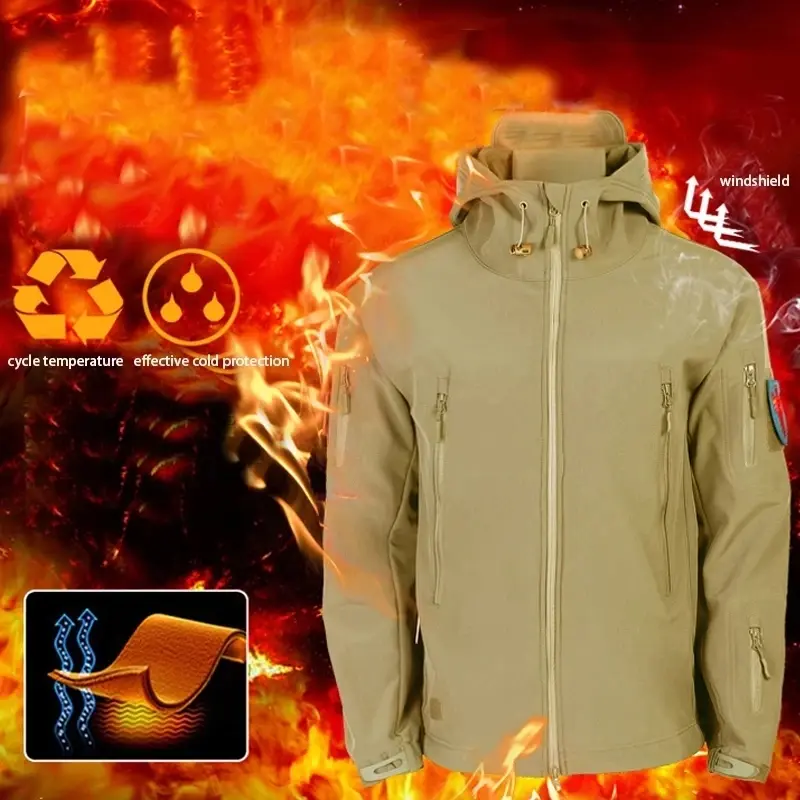 Winter Autumn Fleece Men's Jacket Tactical Waterproof Suit Outdoor Fishing Mountaineering Camping Sportswear Coat To Keep Warm
