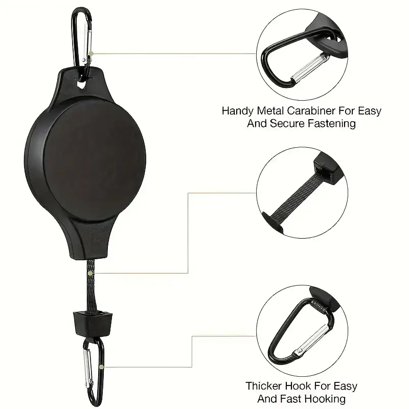 3pcs Pulley Retractable Hanger, Plant Hook, Pulley Adjustable Height Wheel For Hanging Plants, Heavy Duty Indoor Outdoor Plant
