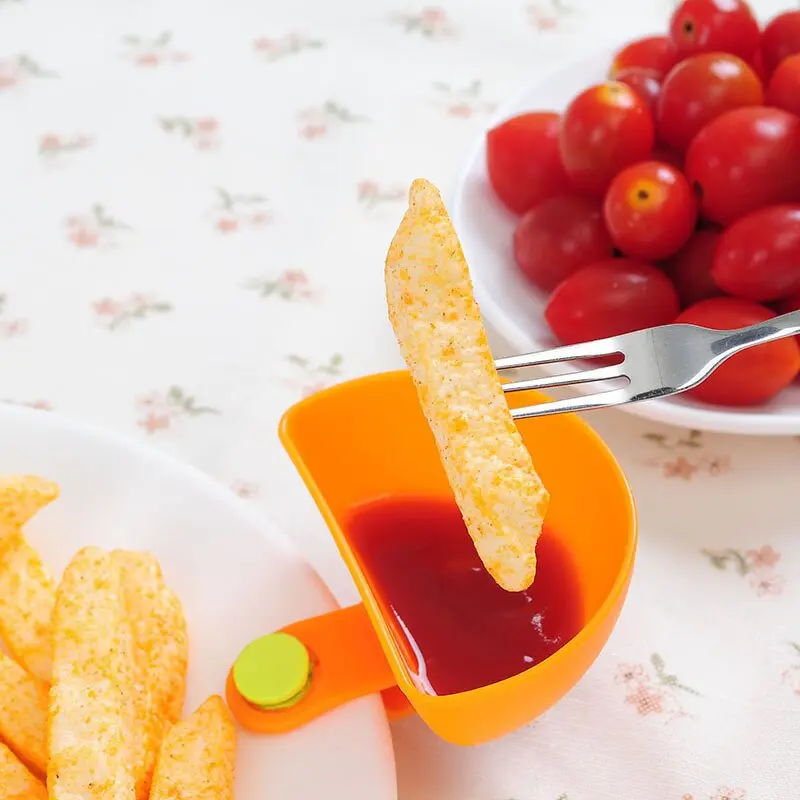 4pcs Salad Bowl Dressing Bowl Clipable Small Plate Fries Mate Dressing Dish Dressing Box Kitchen Gadgets