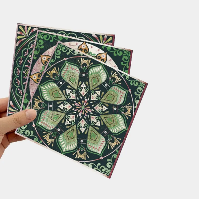 24 Vintage Mandala Wall Stickers, Kitchen Self-Adhesive Waterproof Tile Stickers, Bathroom Decoration Moroccan Art Mural