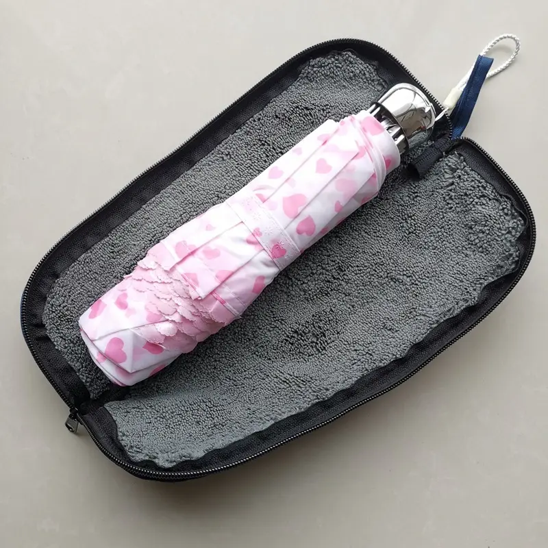 Navy Umbrella Cover Portable Folding Umbrella Storage Bag Zipper Closure with Hanging Rope for Strong Water Absorption