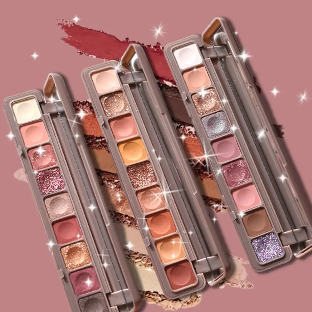 9-Color Fingertip Glitter Eyeshadow Pearlescent Matte Shimmer Waterproof Keyboard Cosmetic for Creative Makeup