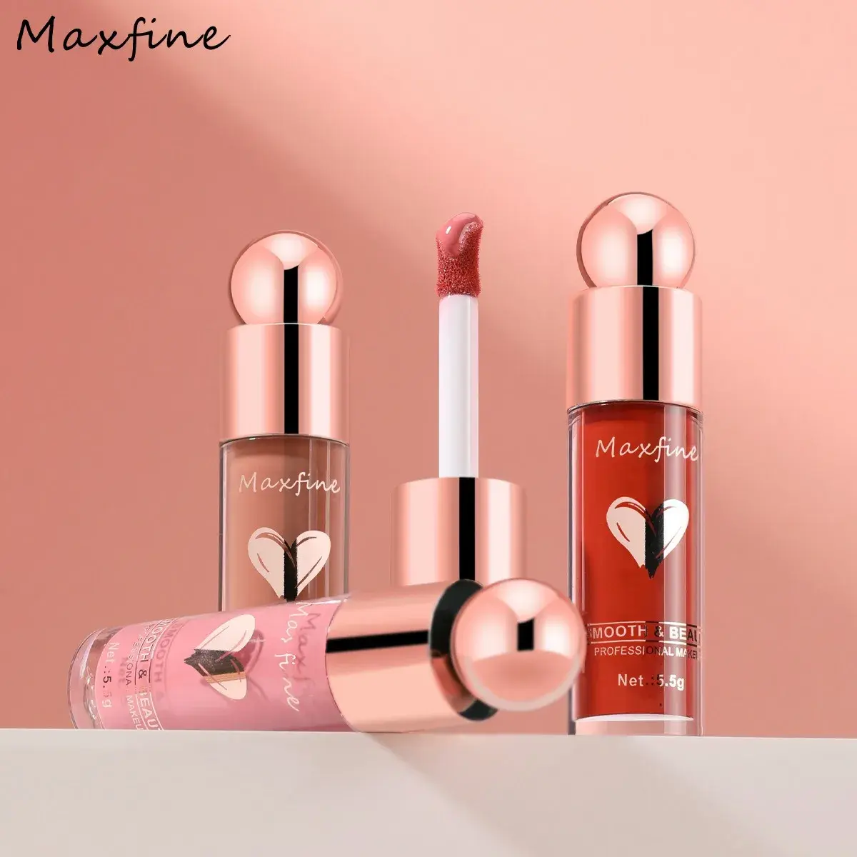 Long-Lasting&Non-Fading Liquid Blush Lipstick Dual-Purpose for Lips&Cheeks Highly Pigmented Lightweight Smudge-Proof 5 Colors