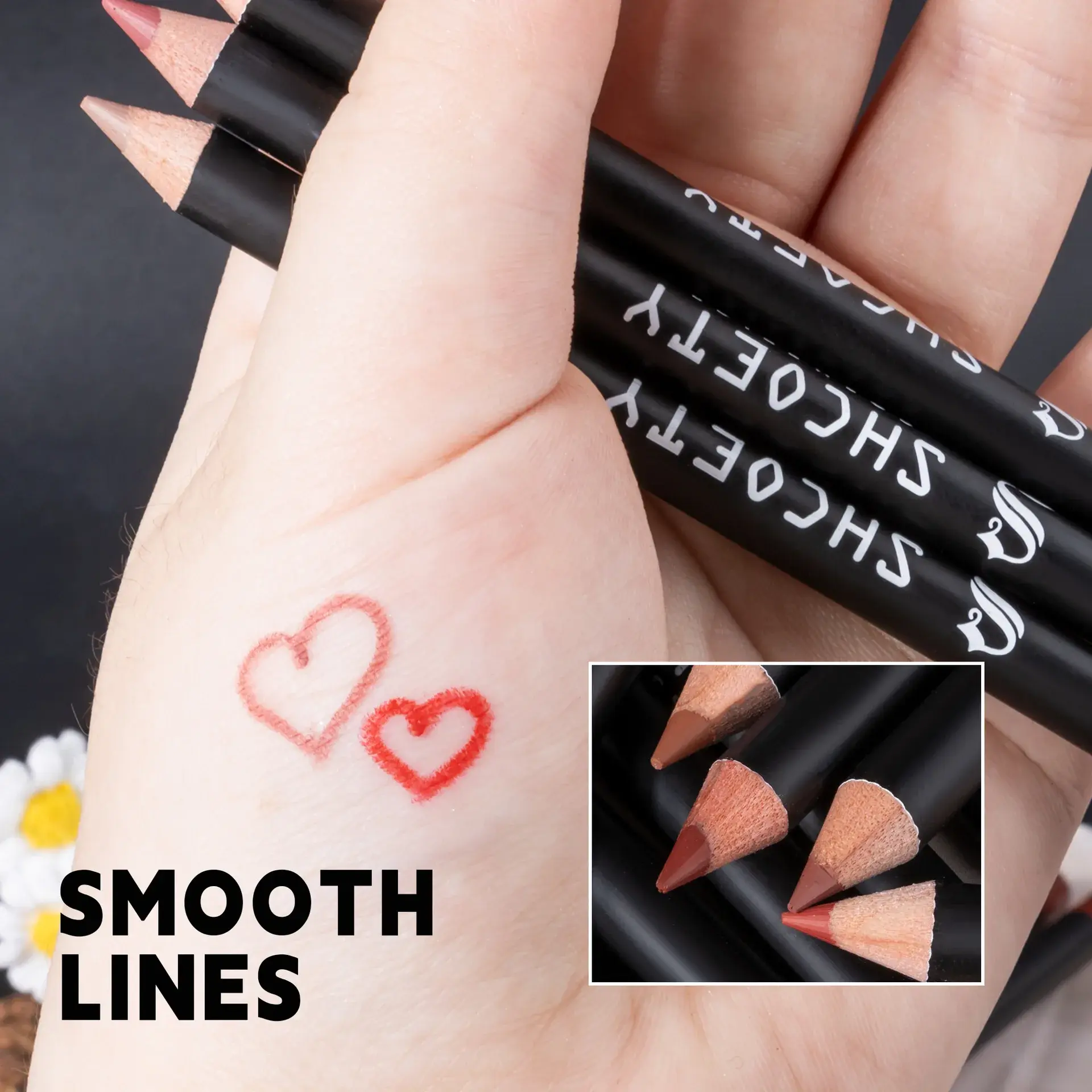 12pcs Nude Lip Liner Set Long-Lasting Waterproof Sexy Lip Plumpers Brown Lip Liner for Perfect Makeup Application