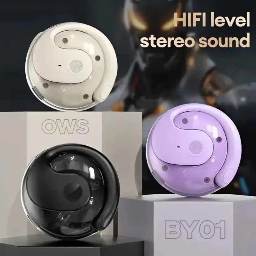 OWS BY01 Earbuds  HiFi Sound Quality Wireless Bluetooth-Compatible Non-hanging EarHeadset IPX5 Waterproof with Large Capacity Ba